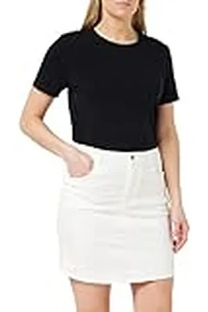 Armani Exchange Dames Essential, Mini Lengte, Back Metal Logo 4 Skirt, White Denim, 4, , 38W