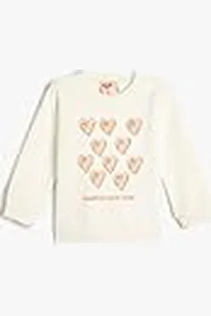 Koton Babygirls Brushed Interior Heart Printed Cotton Sweatshirt, , 9-12 Monate