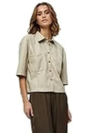 Minus Dames Semma PU Shirt, Hout Smoke, 18
