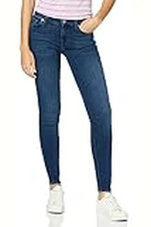 7 for all Mankind Dames Skinny Jeans Broek, Dark Blue, 25