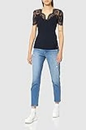 Morgan T-shirt met korte mouwen en kant, , XS