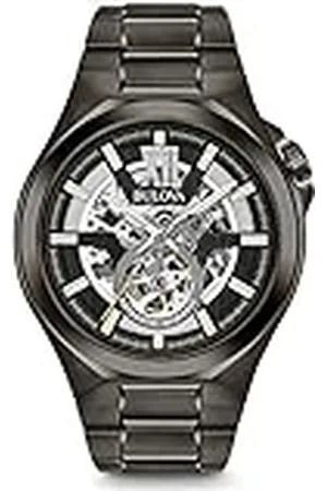 BULOVA Heren analoog automatisch horloge met roestvrijstalen armband 98A179, , Modern