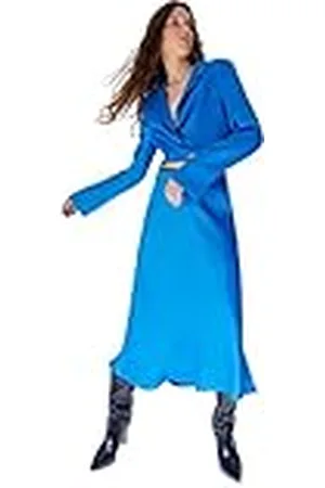 Trendyol Dames Midi A-lijn geweven stof Rock Skirt, Blauw, 36, , 36