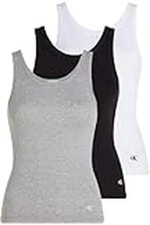 Calvin Klein 8719965074583 Dames SCOOP HALS KATOEN TANK 3PK, Multi, M, , M