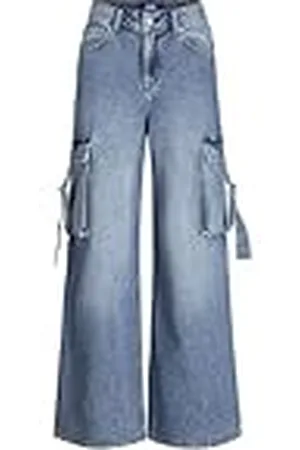 JACK & JONES JXTOKYO Wide Cargo MW Jeans DNM, , 28W x 32L