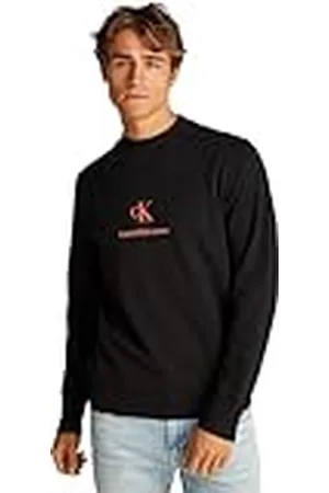 Calvin Klein CK JEANS Heren SHADOW LOGO CREW NECK J30J327470, zwart (K zwart), XXL, , XXL