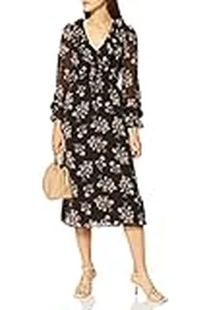 NA-KD Frill midi-jurk met V-hals voor dames, , 38 NL