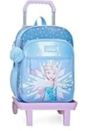 Disney Joumma Bags IJskoningin kinderrugzak, , van polyester, verstelbare bandjes voor comfortabel dragen, meerdere vakken, met blauwe pompon, , Rugzak 38 + trolley