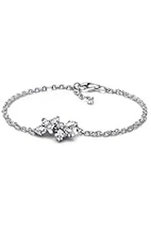 PANDORA Timeless Funkelndes Herbarium Cluster Kettenarmband in Sterling-Silber, Gr. 16, 592398C01-16