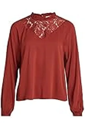 VILA Dames Visuvita L/S Lace Top/Su-Noos Blouse, , 38
