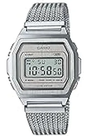 Casio Vintage uniseks zilveren horloge A1000MA-7EF