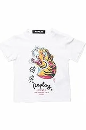 Replay Jongens-T-shirt met korte mouwen en tijger, , 18 Maanden