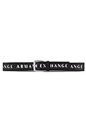 Armani Exchange Riem met logo-print voor heren, Zwart Offwhite, 30
