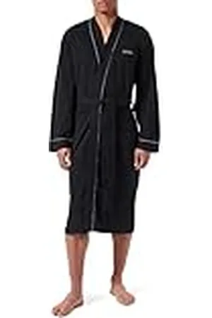 HUGO BOSS Heren Kimono BM ochtendjas van katoen-jersey met logo en biezen, , S
