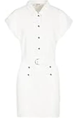 Morgan Dames Korte Witte Denim Jurk met Riem Maat 36, , 34