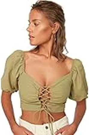 Trendyol Gedetailleerde ballonmouwenblouse voor dames, , 38