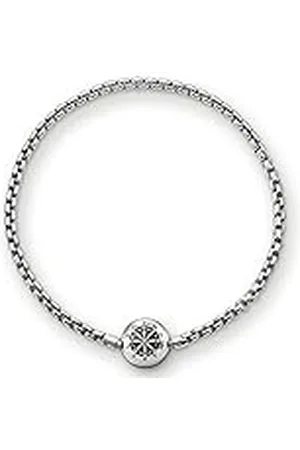 Thomas Sabo Damen-Armband KARMA BEADS Charm geschwärzt 925 Silber 18 cm - KA0002-001-12-L18