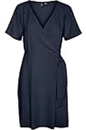 VERO MODA Vmmymilo Ss Wide Wrap Short Dress WVN Ga wikkeljurk voor dames, , S