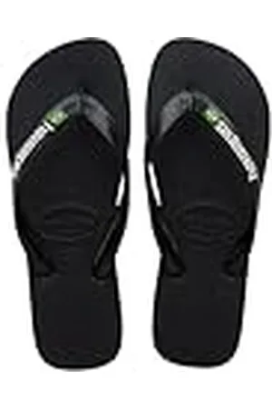 Havaianas Unisex Brasil-logo, zwart/zwart, 3/4