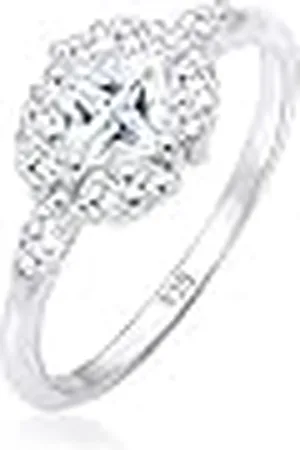 Elli Premium damesring, echt sieraad, verlovingsring, romantisch met zirkoniastenen in 925 sterling zilver, 56 EU, Zilver, Zirkonia