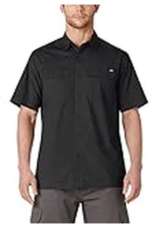 Dickies Ripstop-overhemd met korte mouwen voor heren, casual pasvorm overhemd met button-down-kraag, , M