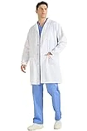 MISEMIYA Laboratoriumjas uniseks - witte laboratoriumjas voor heren - medische badjas voor dames - laboratoriumjas voor heren Q816, , XL