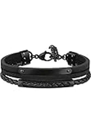 Breil Armband B MIX für Herren aus Edelstahl in der Farbe Schwarz, mit Karabinerverschluss, Länge: 22 cm, TJ3088