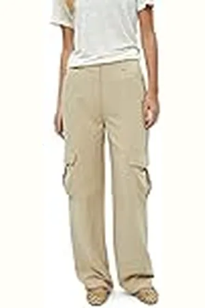 Peppercorn Milla Mid Waisted Cargo Pant | Beige Broek Dames | Lente Broek Voor Vrouwen UK | Maat L