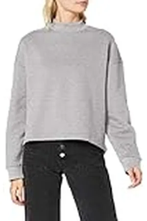 Urban classics Oversized High Neck Crew Sweatshirt voor dames, lichtgrijs, 5XL