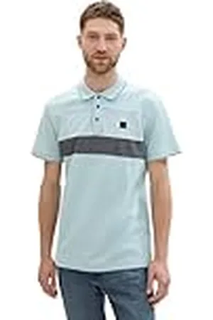 TOM TAILOR Piqué poloshirt voor heren met blokstrepen, , L