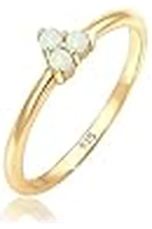 Elli Dames solitaire jaarring Opal 0603230618, 56 EU, verzilverd, Opaal