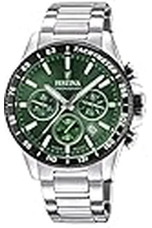 Festina Herenhorloge F20560/4 Timeless Chronograaf Roestvrijstalen behuizing 316L Zilver 316L Roestvrij Staal Armband Zilver, , Armband