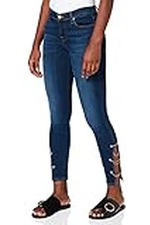 7 for all Mankind Dames The Skinny Crop Slim Illusion Eco Empower with Chains On Hem Jeans, , 27W x 30L