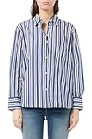 Tommy Hilfiger Dames ESS POPLIN Easy FIT Shirt WW0WW45612 L/S Shirt, blauw, 44, , 70