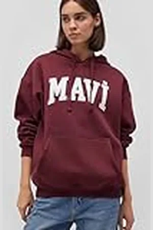 Mavi Dames Logo Hoodie Pullover, Pomegranate, S, , S