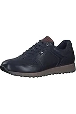 QS by s.Oliver Heren Sneaker Flat Low Top van leer, blauw (NAVY), 40, , 40 EU