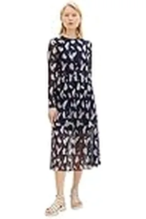 TOM TAILOR TOM TAILOR-denim denim mesh damesjurk met patroon