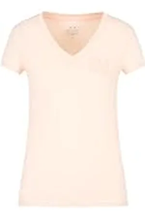 Armani Exchange Dames Essential V-hals Cotton Jersey Logo T-Shirt, Sunrise, XL, , XL