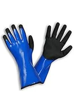 ROSTAING LIQUIDO Handschoenen - Paar 100% waterdichte werkhandschoenen - Voor metselwerk, zandstralen en gevelwerk - Halflange blauw-zwarte beschermende handschoenen - Handig voor cement