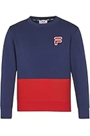Fila Unisex Kinder BINDERUP Crew Neck Sweatshirt, Medieval Blue-True Red, 98/104