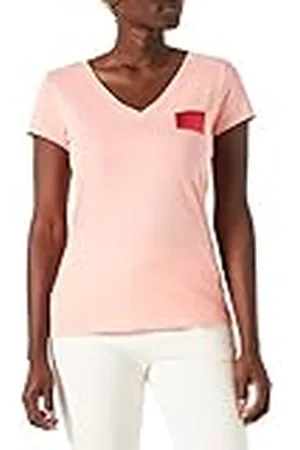 Armani Exchange Dames slim fit, korte mouwen, V-hals shirt, , S