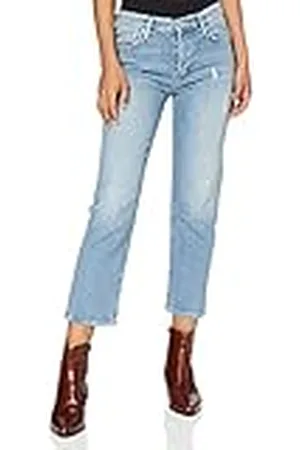 True Religion Dames Highrise Blue Denim Straight Jeans