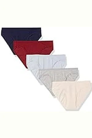 Amazon Dames Bikinibroekje van katoen, ondergoed - Beëindigde kleuren, Pakket van 5, , 44