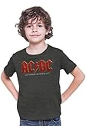 AC/DC Cotton Division T-shirt voor jongens, antraciet gemêleerd, XS