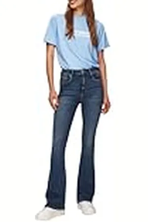 LTB Jeans Jonna 500 - Flare High Rise Basic-5-Pocket Dark Wash Blue van katoenmix - maat W32L32, , 32W / 32L