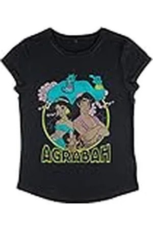 Disney Dames Aladdin-Grunge Agrabah Organic Roll Sleeve T-Shirt, , M, , M