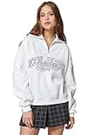 Koton Sweatshirt met lange mouwen en hoge hals, geborduurde rits, , M
