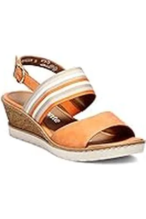 Remonte R6253 sleehak sandalen voor dames, Oranje , 40 EU