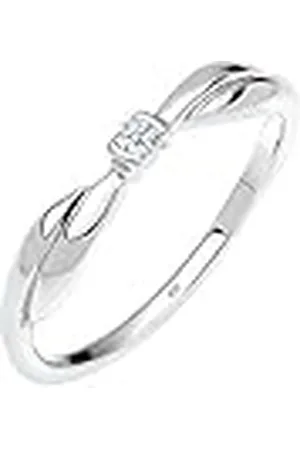 Elli DIAMONDS Ring Dames Verloving met Diamant (0.03 ct.) in 925 Sterling Zilver