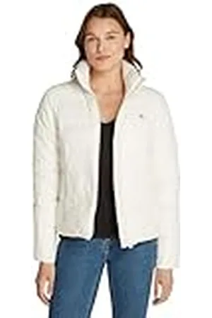 Calvin Klein Jeans Dames laag gewatteerde getailleerde puffer jas met opstaande kraag, , XL
